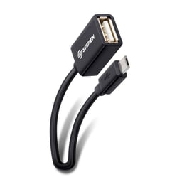 Cable Adaptador Micro USB Macho - OTG Hembra Steren USB-455 10cm / Negro