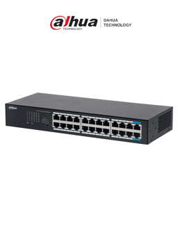 Switch Gigabit Dahua DH-S3024-24GT de 24 Puertos/No Administrable/Capa 2/Carcasa Metálica/Switching de 48 G/Tasa de Reenvío de 35.7 Mbps/Memoria Buffer de 8.4 MB/Con Protección Avanzada Contra Descargas