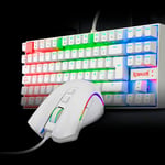 Kit Teclado y Mouse Gamer Redragon K552RGBW+ M607W Alambrico/ USB/ Blanco, K552RGB-BA-W-SP