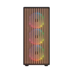 Gabinete Balam Rush Dragonfly Wood GM580CB / Midi-tower / Con Ventana / Sin Fuente / USB 2.0 / 4 Ventiladores Instalados / ARGB / Negro / ATX / BR-943949