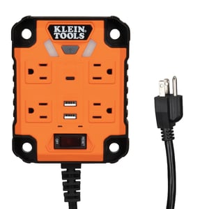 Multicontacto Powerbox 1 Klein Tools 29601/4 Salidas 120 VCA/2 USB-A/1 USB-C/Luces LED/Soporte Magnético