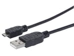 Cable USB V2.0 a Micro-B 1.8M Manhattan Negro 307178