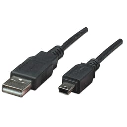 Cable USB-A Macho - Mini USB-B Macho Manhattan 302340, 3 Metros, Negro