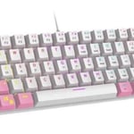 Teclado Mecanico TKL Ocelot Gaming Creators White Pearl 60-OC Blanco, Rosa/ Alambrico/ RGB/ Switch Azul