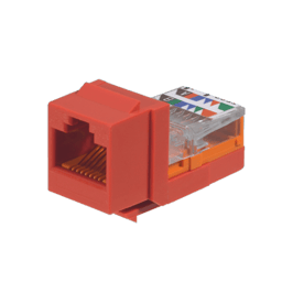 Conector Jack Leadframe Keystone Cat5E NK5E88MRDY Rojo