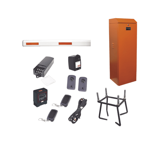 Kit completo Barrera Izquierda XB ANARANJADA / 3M / Incluye sensor de masa, transformador, lazo, ancla, fotoceldas y 2 controles inalámbricos