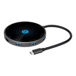 Docking Manhattan Video USB C PD a HDMI 3 X USB-A Lect Tarjeta Carga Inalambrica, 166560