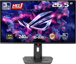 Monitor 26.5" ASUS ROG STRIX OLED QD-OLED 3840X2160 240HZ 0.03MS G-SYNC FREESYNC HDMI DISPLAYPORT NEGRO XG27UCDMG