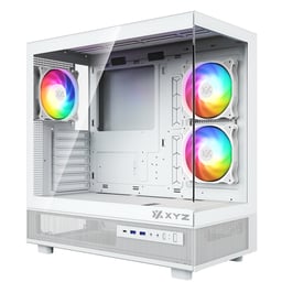 Gabinete XYZ Aurorax 50 / Media Torre / Con Ventana / Sin Fuente / 3 Ventiladores 120MM / USB 3.0 / ARGB / Blanco / ATX / X-CS-AURORAX-50-W
