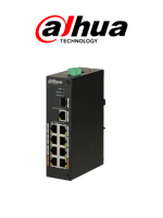 Switch POE Dahua PFS31108ET96, 8 Puertos/ 1 X Uplink SFP/ 1 X Uplink Ethernet Gigabit/ 96W/ Switching 7.6G