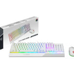 Kit Teclado y Mouse MSI Vigor GK30 Combo White US Blanco, RGB, Ingles