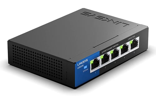 Switch Linksys Gigabit LGS105-VT 5 Puertos 10/100/1000 MBPS/No Administrable