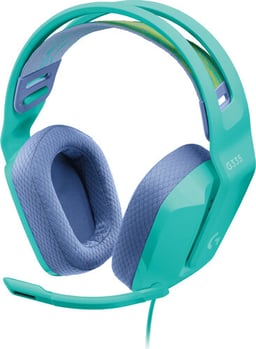 Diadema Audifono con Microfono Logitech G335 Gaming Alambrico 3.5MM Menta/ Azul, 981-001023