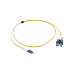 Jumper de Fibra Optica Monomodo (OS2), XGLO, Riser, LC/UPC-SC/UPC Duplex, OFNR, Color Amarillo, 1 Metro, FJ2-LCUSCUL-01