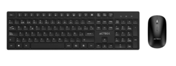 Kit Teclado y Mouse Inalambrico Acteck MK555/Bluetooth/Ergonomico/Español/1600DPI/4 Botones/Optico/Negro/AC-943482