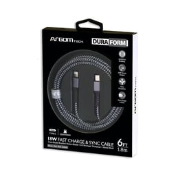Cable USB-C Macho - Lightning Macho Argomtech ARG-CB-0024BK 1.8 Metros, Color Negro