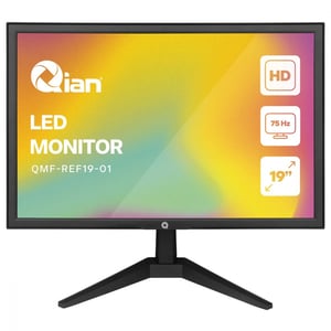 Monitor Qian OfficeMate 19" LED VA QMF-REF19-01 HD+ 1440 × 900, 75 Hz, 5 ms, HDMI y VGA, Negro