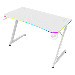 Escritorio Gamer Balam Rush Olympus Spot Glow Pro MRX8000/120X60CM/Iluminacion RGB/Porta Vasos/Gancho Para Audifonos/Color Blanco/BR-941389