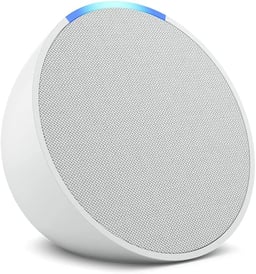 Bocina Inteligente Alexa Amazon Echo Pop B09ZXLRRHY, Proyeccion Frontal de 1.95" WI-FI/Bluetooth, Color Blanco Glaciar