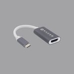 Adaptador USB-C Macho a HDMI Hembra Naceb NA-0114, HD 120HZ, FHD 30HZ, 4K a 30HZ, Color Gris/ Blanco
