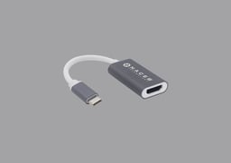 Adaptador USB-C Macho a HDMI Hembra Naceb NA-0114, HD 120HZ, FHD 30HZ, 4K a 30HZ, Color Gris/ Blanco
