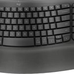 Teclado inalámbrico LOGITECH WAVE KEYS/Bluetooth/LOGI BOLT/ergonómico/color grafito, 920-012278.