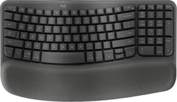 Teclado inalámbrico LOGITECH WAVE KEYS/Bluetooth/LOGI BOLT/ergonómico/color grafito, 920-012278.