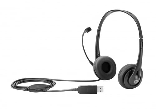 Diadema Audifono con Microfono HP T1A67AA Stereo Alambrico/ USB/ Color Negro