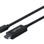 Cable Mini Displayport Macho a HDMI Macho Manhattan 153287 de 1.8Metros, color Negro