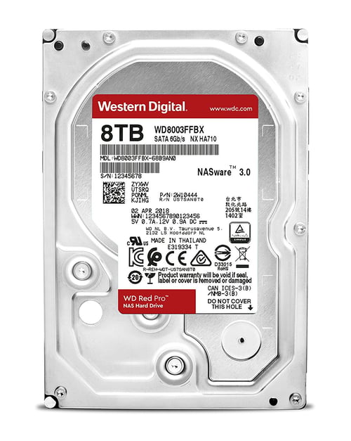 Disco duro interno WD Red PRO 3.5" 8TB SATA3 6GB/S 256MB 7200RPM 24X7, WD8003FFBX