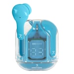 Audífonos Inalámbricos TWS Bluetooth Perfect Choice PC-117032, USB-C, Estuche Transparente, Color Azul