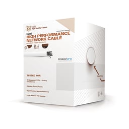 Bobina de cable Linkedpro CAT6+ calibre 23 alto desempeño 152mts blanco, PRO-CAT-6-PLUS-W/500