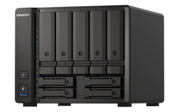 NAS QNAP TS-H973AX-8G-US 9 Bahias/ 5 de 3,5 4 de 2,5/ Nucleo Cuadruple 2.2GHZ/ 8GB DDR4 SODIMM Hasta 64GB/2 PTO 2,5 GBE/ 1 PTO 10 GBE/ USB 3.2 X3/ Hotswap/ No Incluye Discos