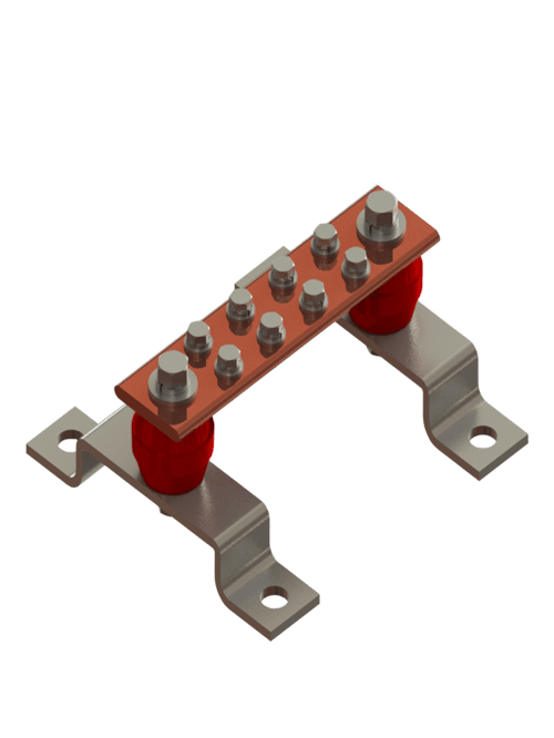 Barra de Tierra Para Uniion Equipotencial Parres BCUEQ2, Cobre Electrolitico 99.9% Purezas Dimensiones: 1/4” X 2” X 20 CM