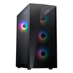 Gabinete XPG Lander 500/Midi-Tower/Con Ventana/Sin Fuente/USB 3.0/ARGB/Ventiladores Instalados/Negro/ATX/LANDER500MTA-BKCWW