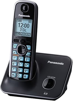 Teléfono inalámbrico Panasonic KX-TG4111MEB con identificador de llamadas, negro