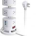 Multicontacto Desmontable Bestek MRJ12001-WH-01, Hasta 14 Tomas CA, Con 3 Puertos USB