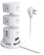 Multicontacto Desmontable Bestek MRJ12001-WH-01, Hasta 14 Tomas CA, Con 3 Puertos USB