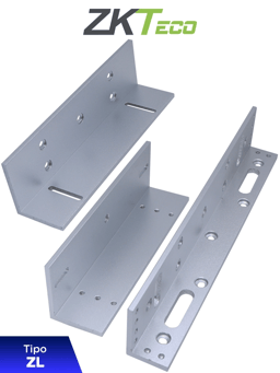 Soporte de Montaje ZKTeco LMB-280ZL Para Diversos Tipos de Puertas/Tipo ZL/Aluminio Anodizado/Compatible Con Cerradura Magnetica LM200LED
