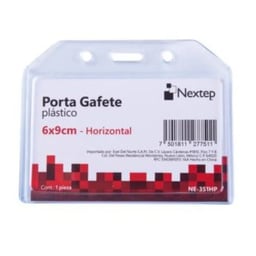 Paquete C/10 Piezas De Porta Gafete Nextep NE-351HP De Plástico / 6X9CM / Horizontal