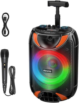 Bocina Portátil Inalámbrica MC-8118 Bluetooth 20W RMS Woofer 8" RGB