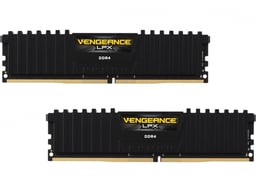 Memoria DDR4 32GB 2666MHZ Corsair Vengeance LPX (2X16GB)/Negro/CL16/XMP/con Disipador/CMK32GX4M2A2666C16