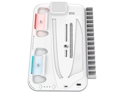 Base Enfriadora P/Consola Balam Rush BR-943598/Compatible Con PS5/PS5 SLIM/PS5 PRO/Base Para Carga de Controles/Soporte Audifonos/Rejilla Para 15 Juegos/RGB/Blanco
