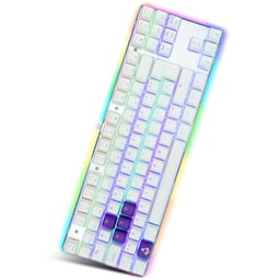 Teclado Gamer Mecanico Munfrost Deimos Alambrico / RGB / Switch Gateron Blue / Español / Blanco / MFKDEA1W