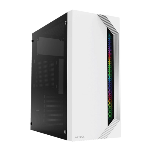 Gabinete Acteck Viken GM434/ Ventana RGB/ Midi-Tower/ ATX/ Micro-ATX/ Mini-ITX/ USB 2.0/ Con Fuente de 500W/ Color Blanco, AC-935708
