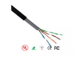 Bobina de cable UTP CCA Saxxon categoria 5e negro exterior 4 pares doble forro, OUTP5ECCAEXT