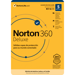 Antivirus Norton 360 Deluxe Total Security / 5 Dispositivos / 1 Año / Caja / 21414709