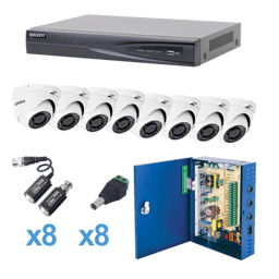 Kit DVR EV1008TURBOX+ 8 Cámaras Tipo Eyeball E8TURBO, 1080P