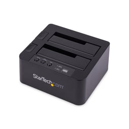 Docking Station Startech SDOCK2U33RE Duplicador USB 3.0 de Discos Duros/HDD SATA III de 2.5/3.5/2 Bahías/Independiente/Color Negro