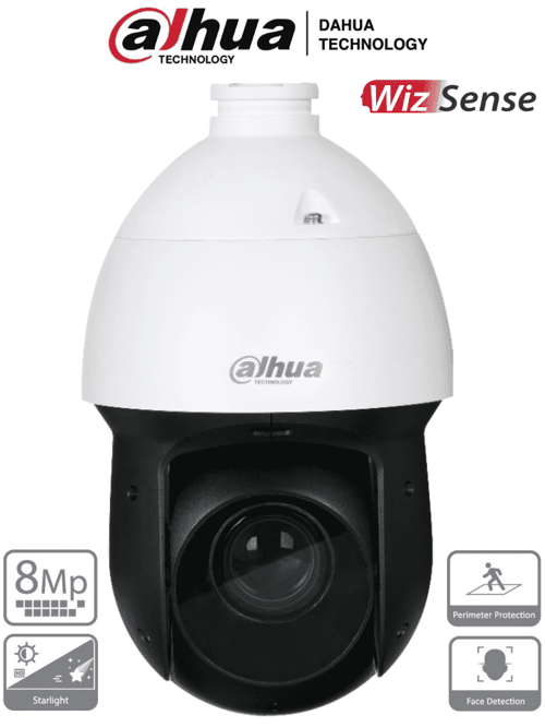 Camara IP PTZ Dahua SD49825XB-HNR 4K/8MP Wizsense/ 25X de Zoom Optico/ H.265/ Starlight/ IR de 100 Metros/ SMD Plus/ Proteccion Perimetral